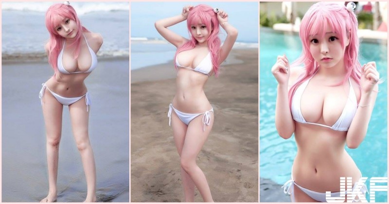 【蜗牛棋牌】好粉嫩！海邊巨孚乚妹「新鮮肉體」美乳太逆天！若隱若現的「養眼畫面」讓人受不了…
