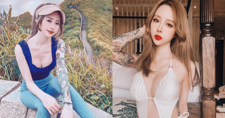 【蜗牛棋牌】花臂女神「張筱密 Mimi」辣曬泳裝！深 V＋挖洞設計大秀有料好身材