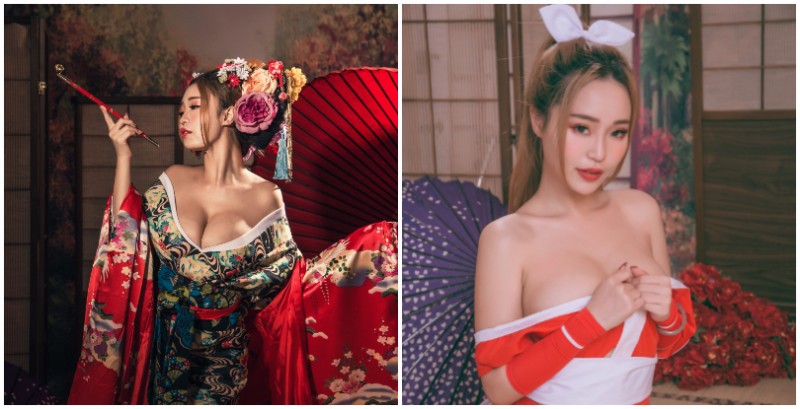 【蜗牛棋牌】南半球女王「金瑀恩」化身性感花魁！爆乳身材完美展現，還外加不知火舞特別造型！