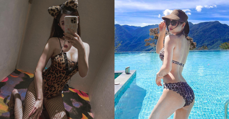 【蜗牛棋牌】「羽潔Dona」美體到處野放，邪惡網襪加「超立體美乳」太誘惑