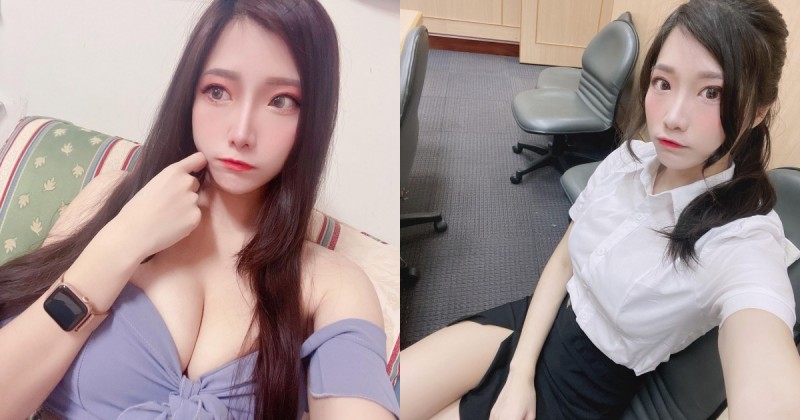 【蜗牛棋牌】辦公室正妹OL同事「白襯衫黑窄裙」露美腿！下班後「乳量不私藏」E級美胸好吸睛