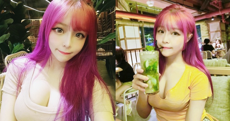 【蜗牛棋牌】甜萌系「美乳正妹」來了！「TAIN 菲菲」人正真好！完美消化「紫髮」新造型