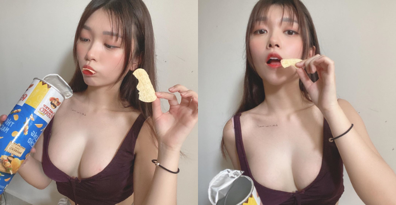 【蜗牛棋牌】食指大動！大馬高等正妹「瑋兒Diorwynn」浪乓倒出白嫩雪乳，美食也底不過這狂辣美體！