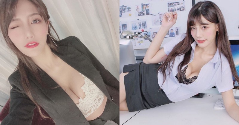 【蜗牛棋牌】精神抖擻！「爆乳正妹同事」躺桌上，讓人難以專心的「超OP身材」！