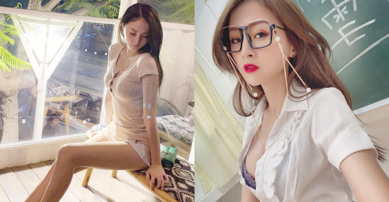 【蜗牛棋牌】「雪岑Lola」性感姿態曬美腿，領口爆出「乳力洞洞」真邪惡！