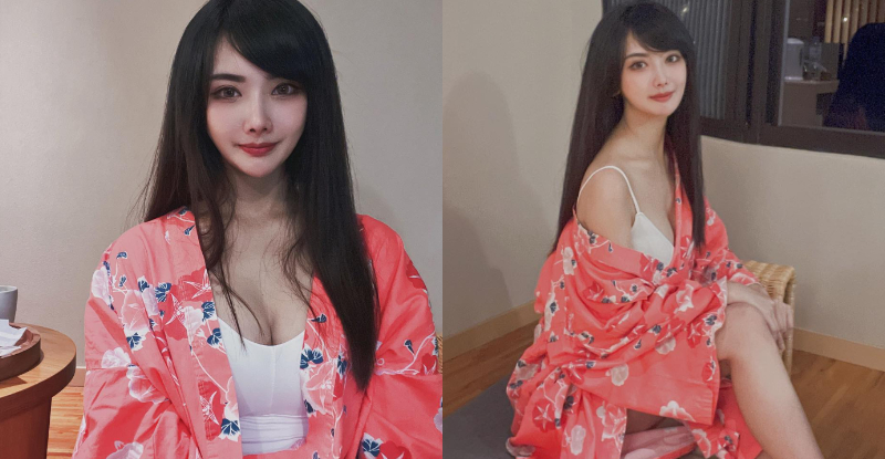 【蜗牛棋牌】「電眼直播主」浴衣滑落白嫩香肩，「壯美濠溝」直搗粉絲視線