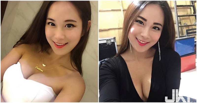 【蜗牛棋牌】身材太魔鬼！「爆奶車模」招牌工作服超養眼，深溝美乳擋不住！