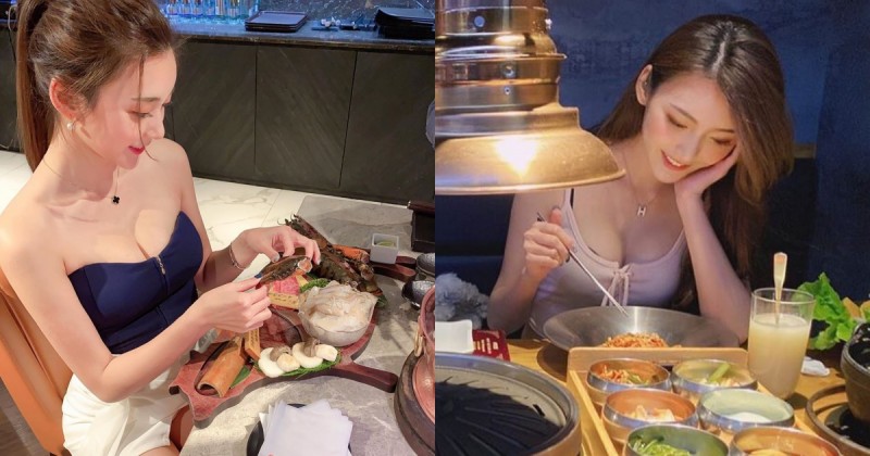 【蜗牛棋牌】燒肉店的「爆乳正妹」張舒晴Annie，低頭甜笑超美味，網友眼睛先飽餐一頓了啦！