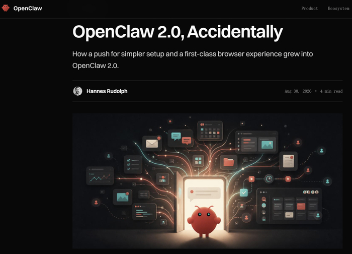 【蜗牛棋牌】OpenClaw史上最大更新发布，从简化安装流程开始