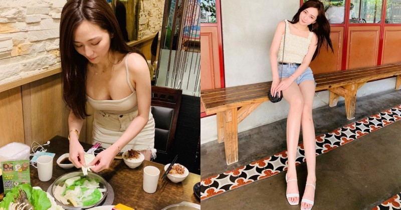 【蜗牛棋牌】吃火鍋啦！「長髮美腿正妹」彎腰剝菜低胸背心檔不住美乳溢出！根本辣味香濃牛奶鍋！
