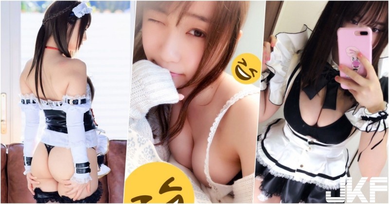 【蜗牛棋牌】好圓喔～「清新奶妹」辣扮俏女僕！白嫩車頭燈勾人視線