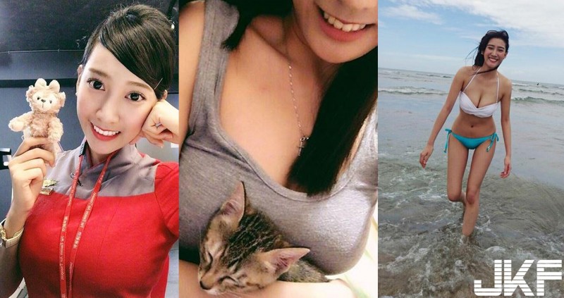 【蜗牛棋牌】好狂！遠航正妹空姐「奶夾貓咪」的超大乳量！脫下衣服後的深溝讓人大喊受不了…