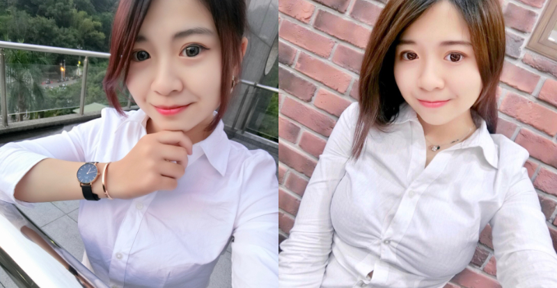 【蜗牛棋牌】「甜美OL」飽滿美乳快把襯衫扣子撐爆！窄裙露出「逆天長腿」太火辣！