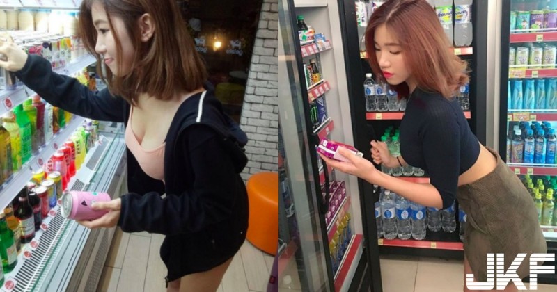 【蜗牛棋牌】超商驚見「白皙大奶妹」身材好驚人！「彎腰倒奶」選飲料，店員忍不住起立服務了！